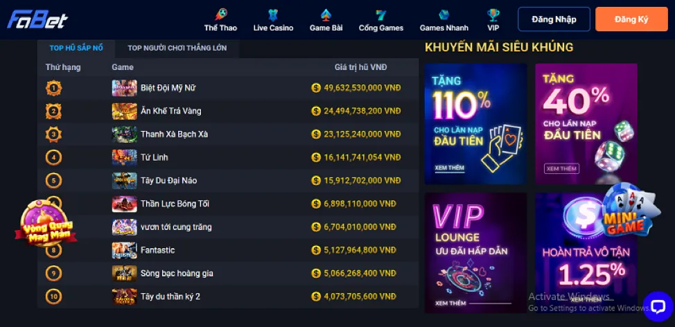 Hệ thống cấp độ VIP bl5555